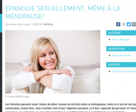 capture d'écran article Planète Santé: Epanouie sexuellement, même à la ménopause