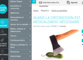 capture d'écran Planète Santé, &quot;Quand la circoncision est médicalement nécessaire&quot;