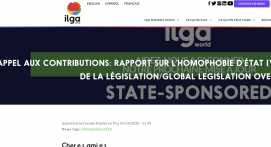 Appel à contribution de l'ILGA, capture d'écran