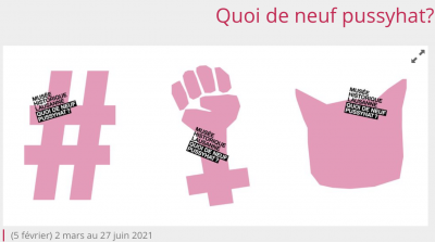 Expo &quot;Quoi de neuf pussyhat?&quot; affiche, capture Musée historique de Lausanne
