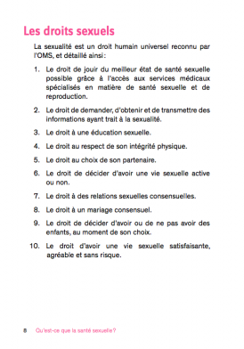 Les 10 droits sexuels définis par l'OMS