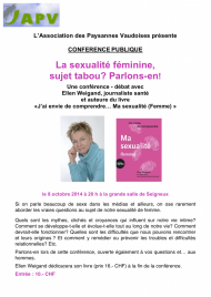 La sexualité féminine, sujet tabou? Conférence publique avec Ellen Weigand